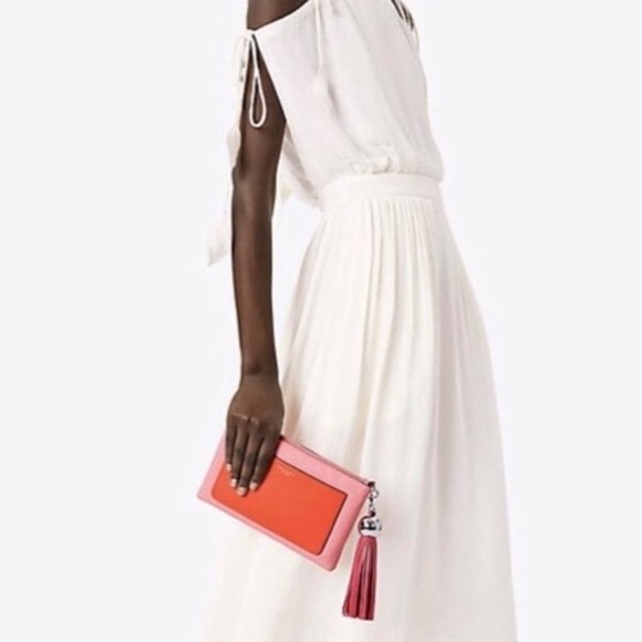 🎀TORY BURCH COLOR BLOCK LEATHER TASSEL CROSSBODY BAG NWT🎀 - Picture 3 of 12